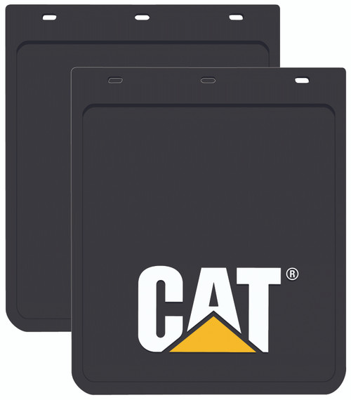 Official CAT Licensed product: Pair Mud Flaps 14 x 11 - Black