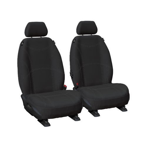 Getaway Neoprene Front Black - Silver Stitch Seat Covers Suits Navara 2007-2015