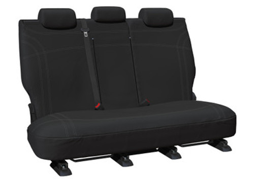 Getaway Neoprene Rear Black - Silver Stitch Seat Covers Suits Pajero SUV Row 2 2006-2021