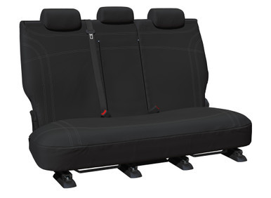 Getaway black neoprene second row seat cover with silver stitching for Ford Everest UA custom fit waterproof protection and durable everyday use