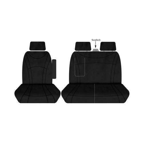 black neoprene seat covers custom fit with black stitching transit custom