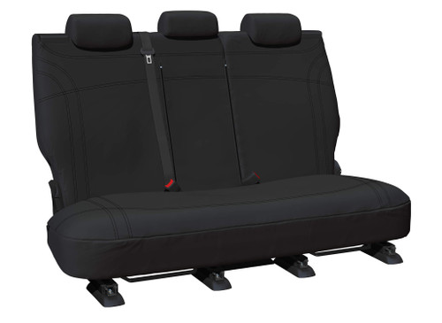 Getaway Black neoprene rear seat covers with black stitching for Mitsubishi ASX XC XD 2016-2025 display seat.