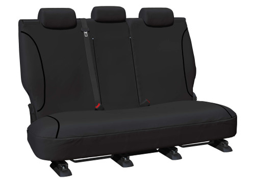 Tradies black canvas rear seat cover for Ford Ranger dual cab and Mazda BT-50 dual cab models without centre armrest heavy-duty custom-fit protection