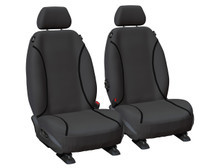 Tradies Grey Canvas waterproof front seat covers fitted to Toyota LandCruiser 200 Series GX 5 Seat and GXL 8 Seat.