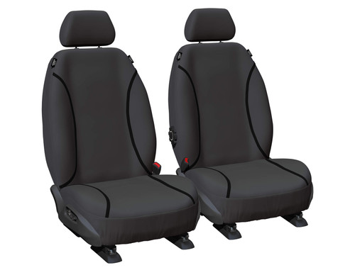 Tradies Grey Canvas custom-made front seat covers for Toyota LandCruiser 100 Series and Lexus LX470.