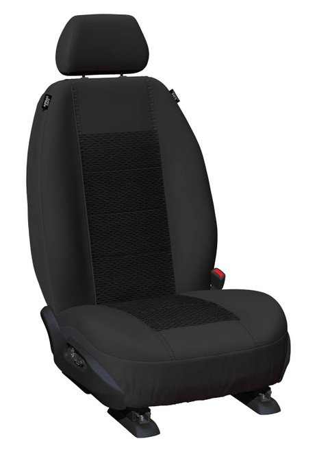 Weekender black jacquard front bucket seat cover for Ford Ranger PX, Ford Everest UA and Mazda BT-50 premium woven waterproof protection