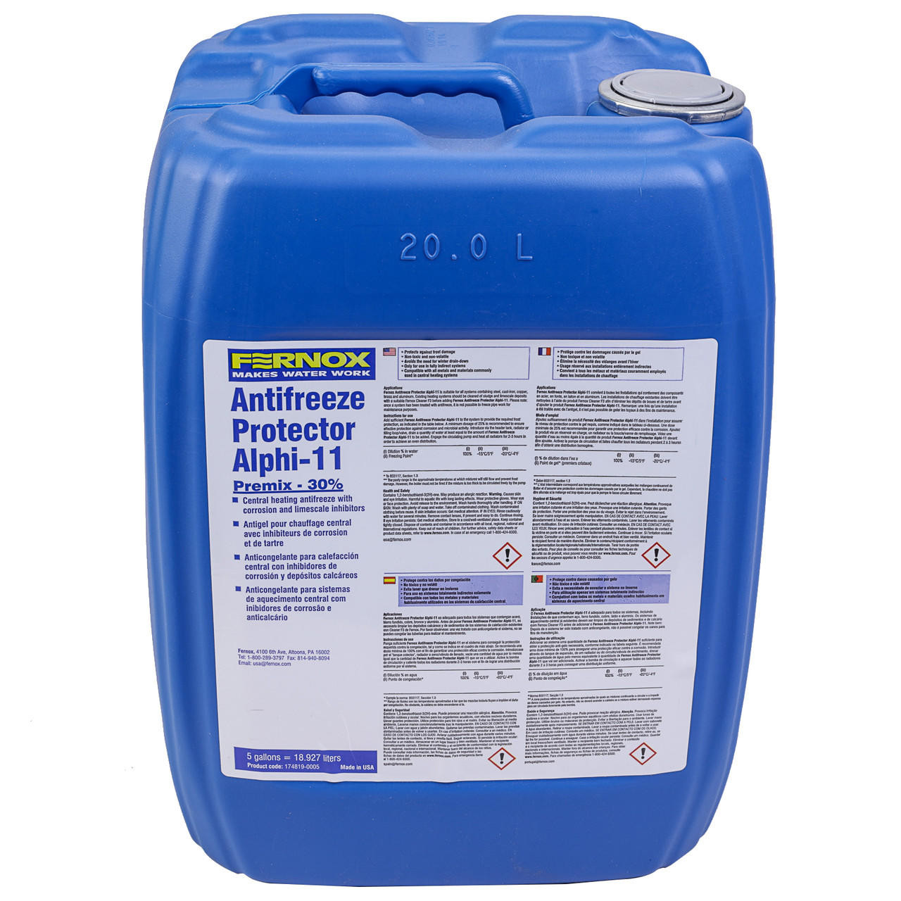 OLIMPIC、Century、SEAFIGHTER80-300EX。 Fernox 174819-0005 Antifreeze Protector Alphi-11, 5 Gallons