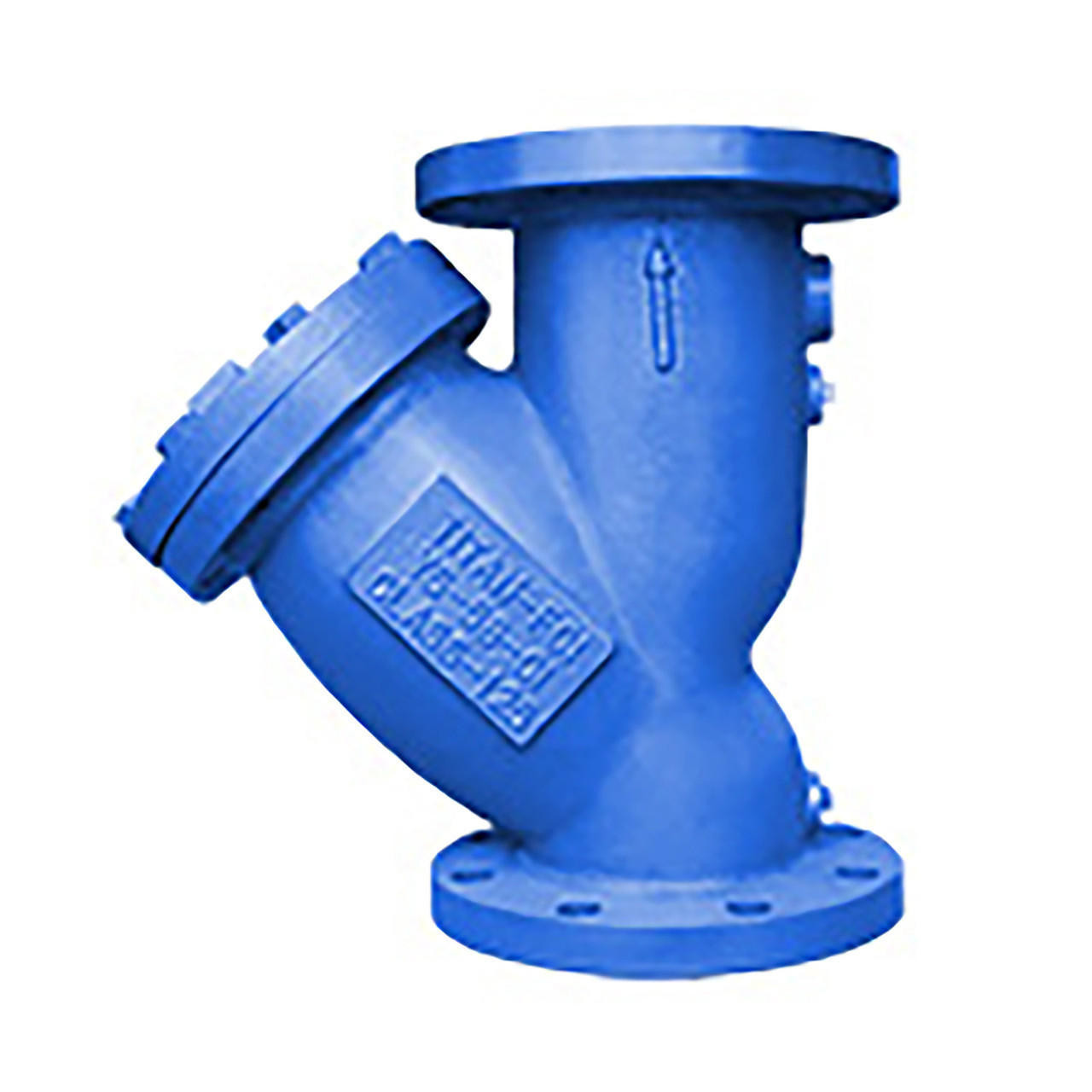 Titan Flow Control YS58I0400 4 Inch Y Strainer, Cast Iron, ANSI 125,  Flanged Ends, Bolted Cover, Epoxy Painted, Plugged Blow-Off