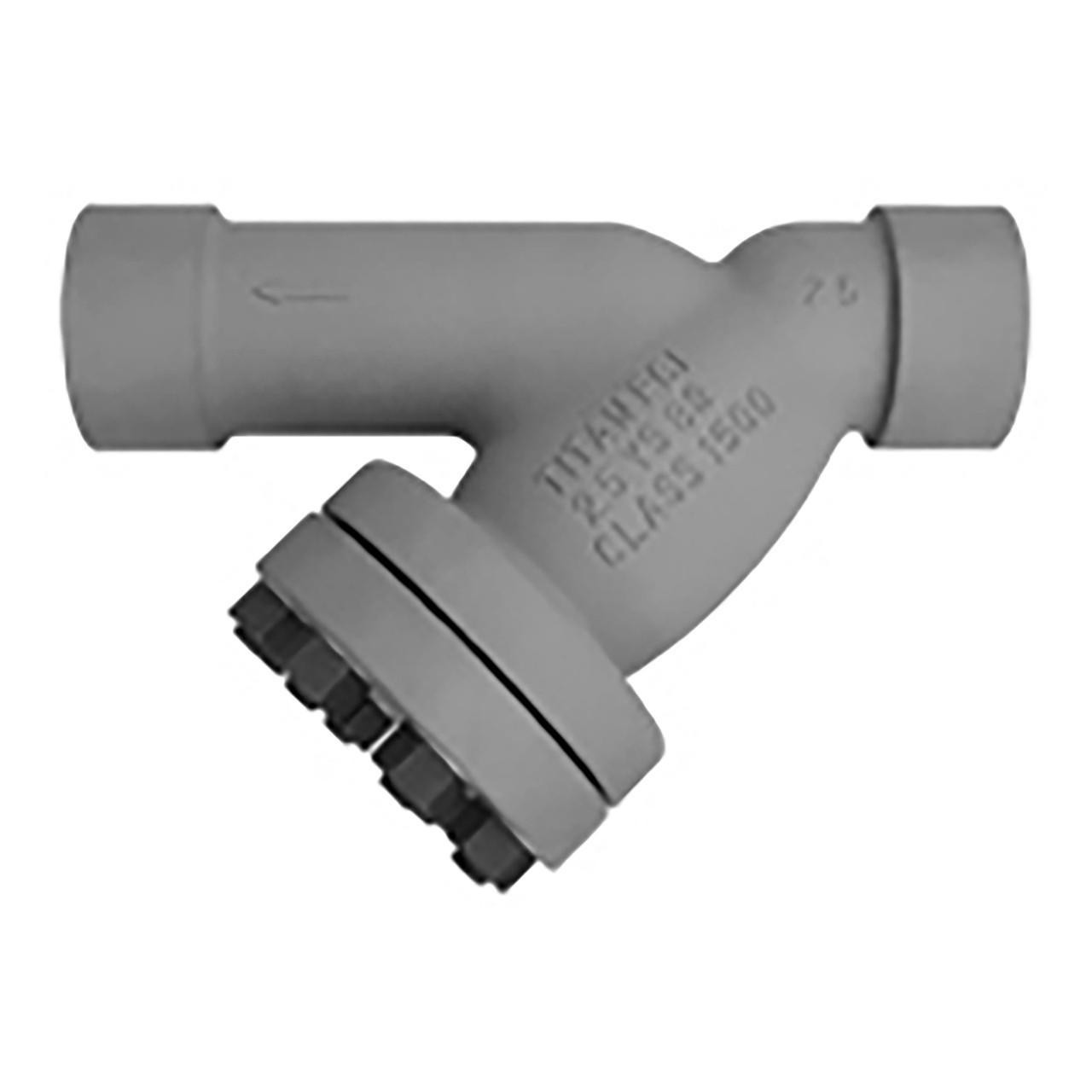 Titan Flow Control YS84C0150 1 1/2 Inch Y Strainer, Carbon Steel, ANSI  Class 1500, Socket Weld Ends, Bolted Cover