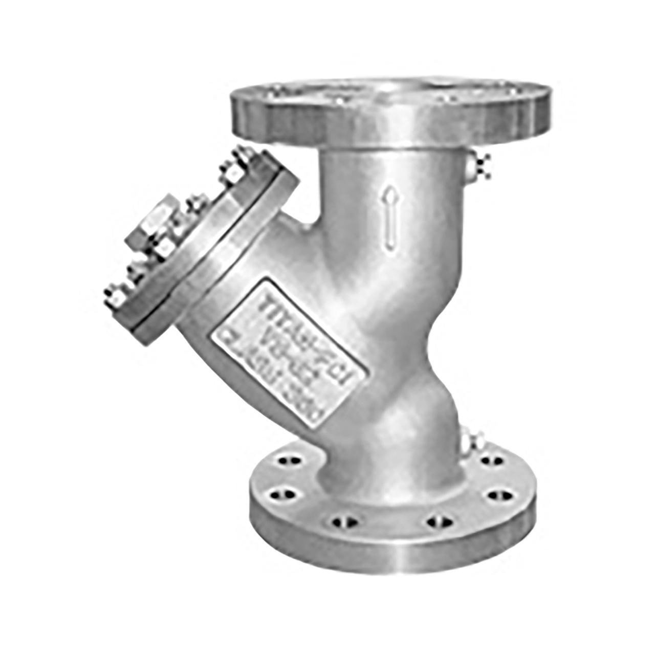 Titan Flow Control YS62S0050 1/2 Inch Y Strainer, Stainless Steel, ANSI  Class 300, Flanged Ends, Bolted Cover, Plugged Blow-off