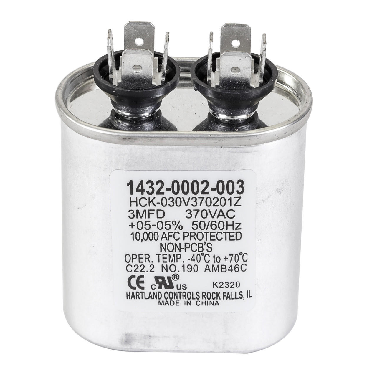 Berko / Marley / QMark 1432-0002-003 Capacitor, Pbc Free, 3MFD, 370VS,  HCK-030V370201Z