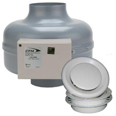  Continental Fan RG150A-ES AXC Bathroom Kit, 6 Inch, Adjustable Grille, 235 CFM, 120V/1Ph 
