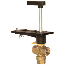 Honeywell 1-1/4" 3 Way Brass Threaded Control Ball Valve for DCA Actuator (12.7 Cv) 