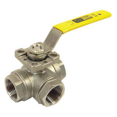  Flo-Tite DM-MPT100-S4-T-TTT-L-025 1 Inch Ball Valve, NPT Ends, Multi Port, Competitor Series 