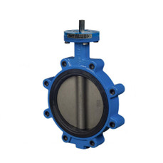  Pratt Industrial OS2-150-050-7X80-ISO Lug Butterfly Valve, ANSI 150, 5 Inch, CF8M Iron Body, WCB/PTFE Disc, 416 Stem, PTFE Seat 