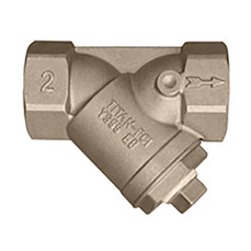  Titan Flow Control YS55EB0125 1 1/4 Inch Y Strainer, Eco-Brass, ANSI Class 125, Threaded Ends, Gasketed Caps, Plugged Blow-off 