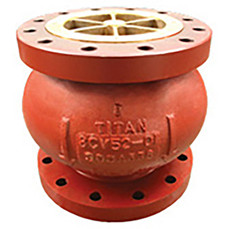  Titan Flow Control CV52DBM0200 2 Inch Check Valve, Center Guided Silent Globe Type, Ductile Iron Body, Aluminum Bronze Seat 