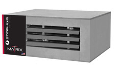 Sterling XH150A1PS111 Matrix Propane Unit Heater, 115V, Stainless Steel, 150000 BTUH Input, 1 Stage, ODP Motor, 0-4999 Ft. Elev.