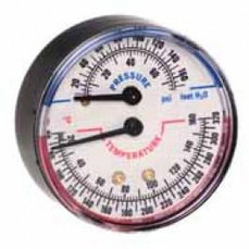  Honeywell TD-090 Tridicator Pressure & Temperature Gauge Short Probe 75 PSI Max, 60-320F 1/4" NPT 