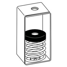  Canarm R-B-8860058 Vibration Isolator, Hanging, 60 Lb Rated Load, Silver/Blue, 1.3 Inch Deflection, Up To 1/2 Inch Rod Hanger 