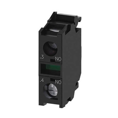 Siemens Contact Block, 1N/O (22 mm, Front Plate Mounting, 10A, 500V AC/DC) 