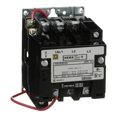  Square D 8502SBO2V02S Contactor 3-pole 18A 120V 