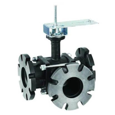  Honeywell VBF5013B1003 Flanged Control Ball Valve 2-1/2" 3-Way 360 PSI 63Cv 
