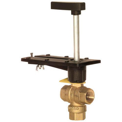 Honeywell 3/4" 3 Way Brass Threaded Control Ball Valve for DCA Actuator (3.8 Cv) 