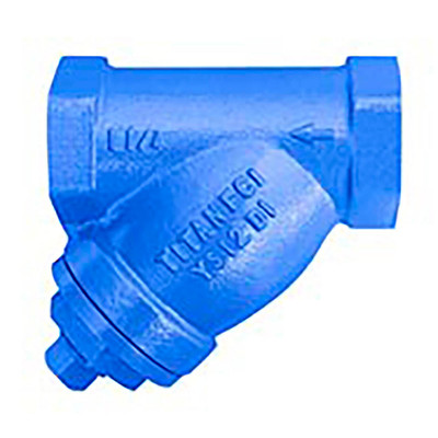  Titan Flow Control YS12D0038 3/8 Inch Y Strainer, Ductile Iron, ANSI Class 300, Threaded Ends, Epoxy Painted, Gasketed Caps, Plugged Blow-off, Min Order Qty 10 