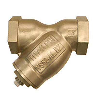  Titan Flow Control YS52AB0300 3 Inch Y Strainer, Aluminum Bronze, ANSI Class 250, Threaded Ends, Gasketed Caps, Plugged Blow-off 