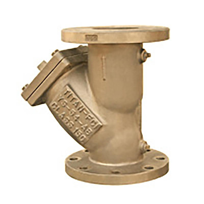  Titan Flow Control YS54AB0400 4 Inch Y Strainer, Aluminum Bronze, ANSI Class 150, Flanged Ends, Bolted Cover, Plugged Blow-off 