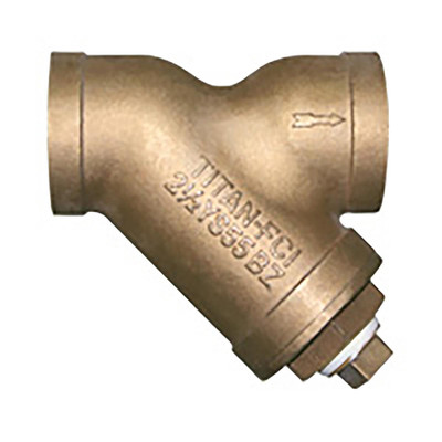  Titan Flow Control YS55BZ0075 3/4 Inch Y Strainer, Cast Bronze, ANSI Class 125, Threaded Ends, Gasketed Caps, Plugged Blow-off, Min Order Qty 10 