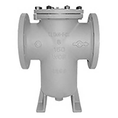  Titan Flow Control BS85LC0400 4 Inch Basket Strainer, Carbon Steel, ASME Class 150, Flanged Ends, Clamped Cover, Epoxy Painted 