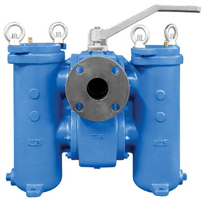  Titan Flow Control DS695I0400 4 Inch Duplex Strainer, Cast Iron, ASME Class 125, Flanged Ends 