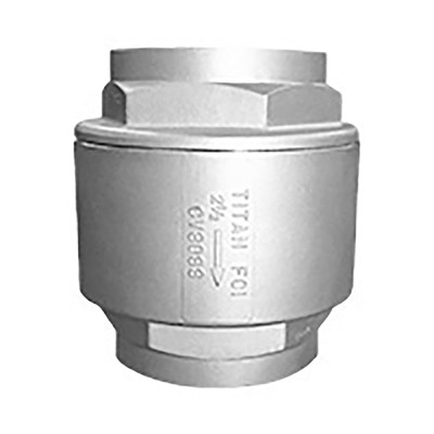  Titan Flow Control CV80SV0050 1/2 Inch Check Valve, Threaded End, Stainless Steel Body, Viton Seat 