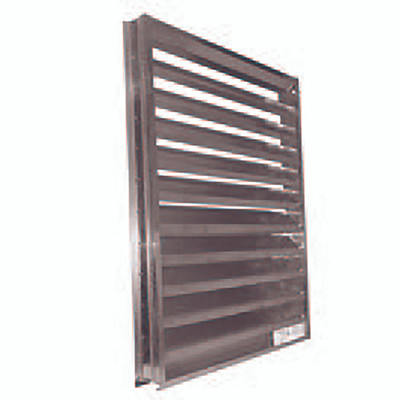  Soler And Palau DFL24 24 In X 24 In Fixed Louver, Aluminum Drainable Blade 