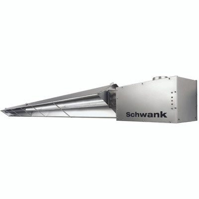 duraSchwank SPW-200-60-AN Radiant Tube Heater, Natural Gas, 120V Burner, 24V Controls, 200,000 BTUH, 60 Ft Straight Tube, 1 Stage