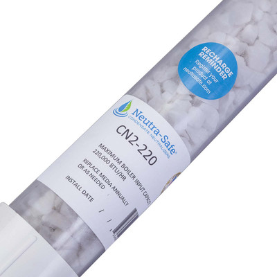  Neutra-Safe CN2-220BC 2 Inch Clear Condensate Neutralizer w/ Barb Fittings, 220 MBH 