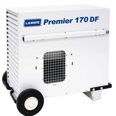  LB White Premier 170 DF 2.0 Dual Fuel Ductable Construction Heater, Natural Gas Or Propane 170,000 BTU/HR Output 