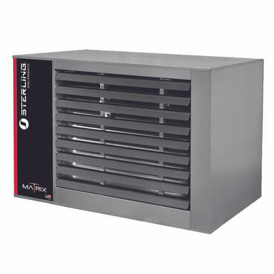 Sterling XH300A1NS111 Matrix Natural Gas Unit Heater, 115V, Stainless Steel, 300000 BTUH Input, 1 Stage, ODP Motor, 0-4999 Ft. Elev.