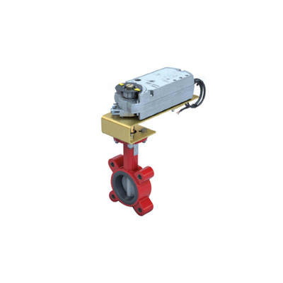 Bray Commercial Bray 3LNE-03S2N/DCMS24-140-A-D Butterfly Valve, 2 Way, 3 Inch, Nylon Coated Disc, 175 PSI, DUAL Mounted 24 VAC/DC Spring Return Actuators, Normally Open, With Aux. Switch, Modulating Control 