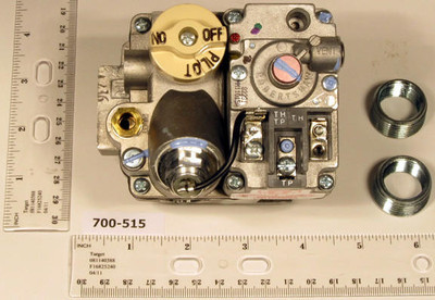  Robertshaw 700-515 3/4" X 3/4" Millivolt LP Gas Valve W/10.0" WC 485,000 BTU, Includes Two 3/4" x 1 