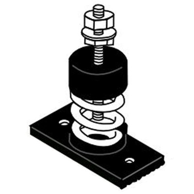  Canarm R-B-8860112 Vibration Isolator, Spring, 100 Lb Rated Load, Silver/Orange, 1.3 Inch Deflection, 1/2 Inch Stud Diameter 