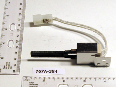  White-Rodgers 767A-384 Hot Surface Ignitor With 5-1/4" Amp Connection, Bracket, & Two Mounting Adapters 