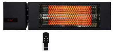  King Electric RK2415-RMT-BLK Fixed Overhead Radiant Heater with Remote, 1500 Watt, 240V/1Ph 