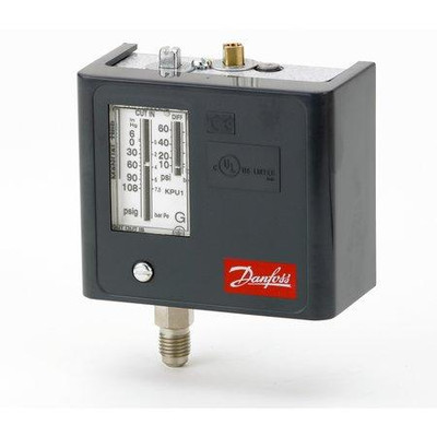 Danfoss 060-5231 1/4 Inch Male Flare Pressure Control Switch, 6 Inch Hg-108 PSI, Automatic Reset