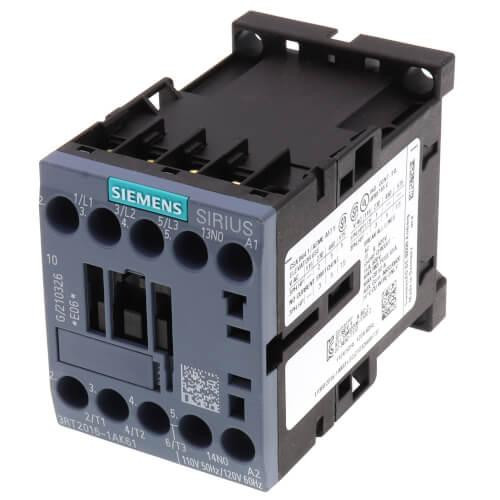 Siemens 3 Pole 120V 9 Amp 1N/O Auxiliary Contactor 