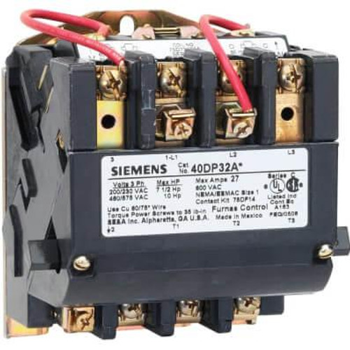  Siemens Industrial Controls (Furnas) 40CP32AA Contactor 3-Phase 3-Pole 110/230V 18A 