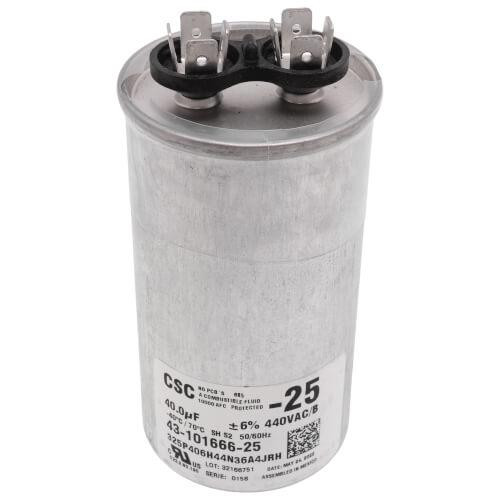 Rheem-Ruud Rheem 43-101666-25 Single Round Run Capacitor 40MFD 440V 