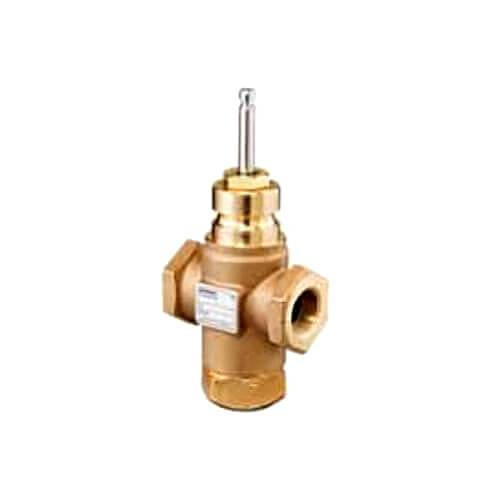 Siemens 1" 3-Way Brass Mixing Valve Body, Female x Female (10 Cv) 